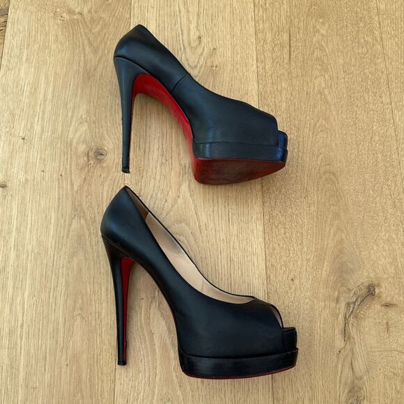 Christian Louboutin Stiletto Pumps Palais Royal Size 41 Black Red - Picture 2 of 10